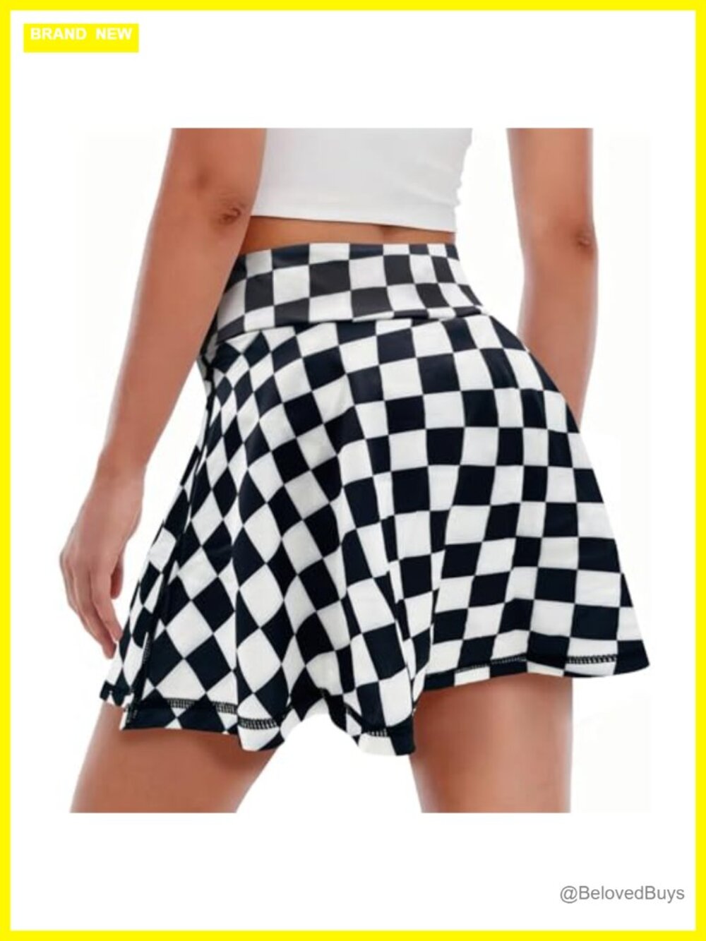 High Waisted Pleated Tennis Skort with Pockets Polyester Spandex